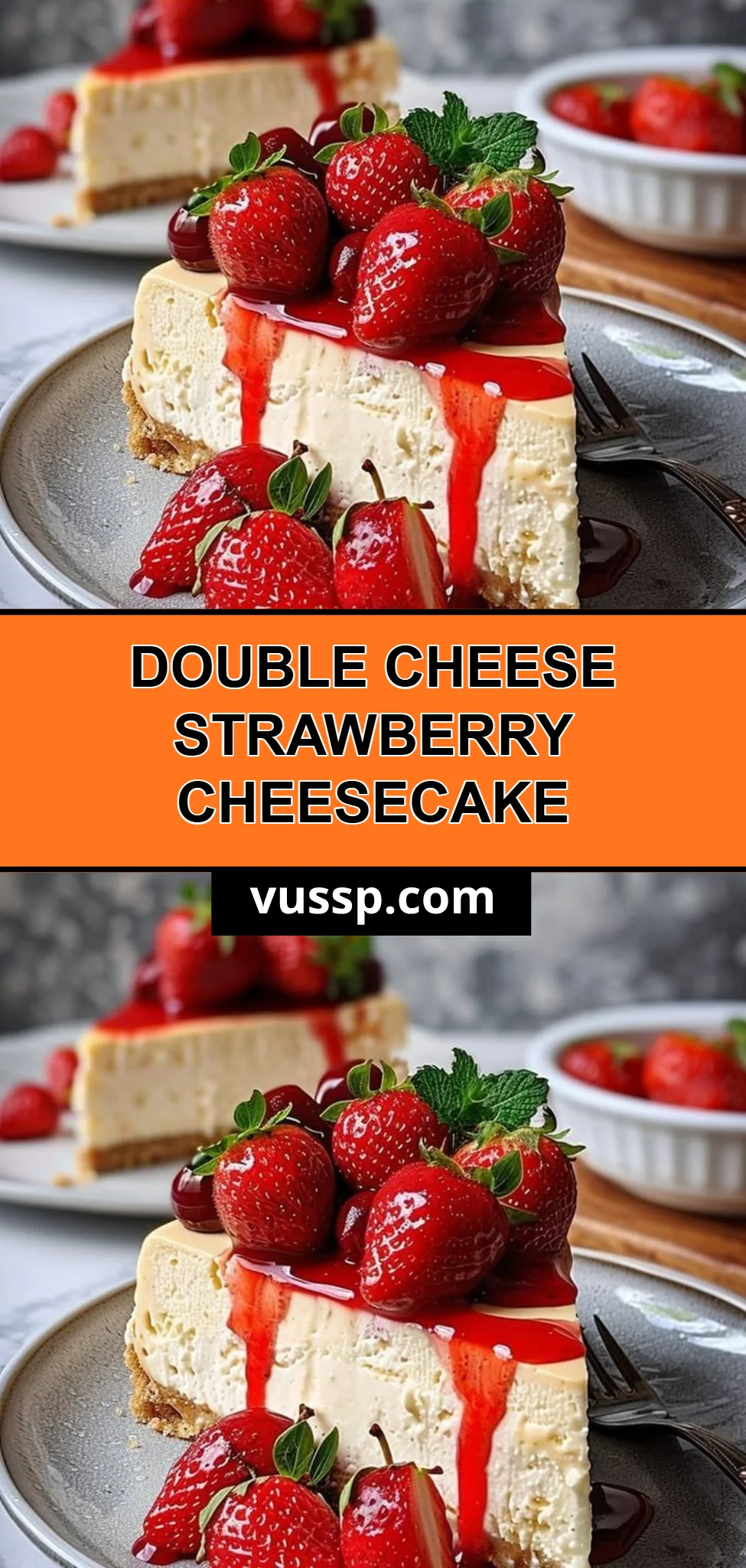 Double Cheese Strawberry Cheesecake