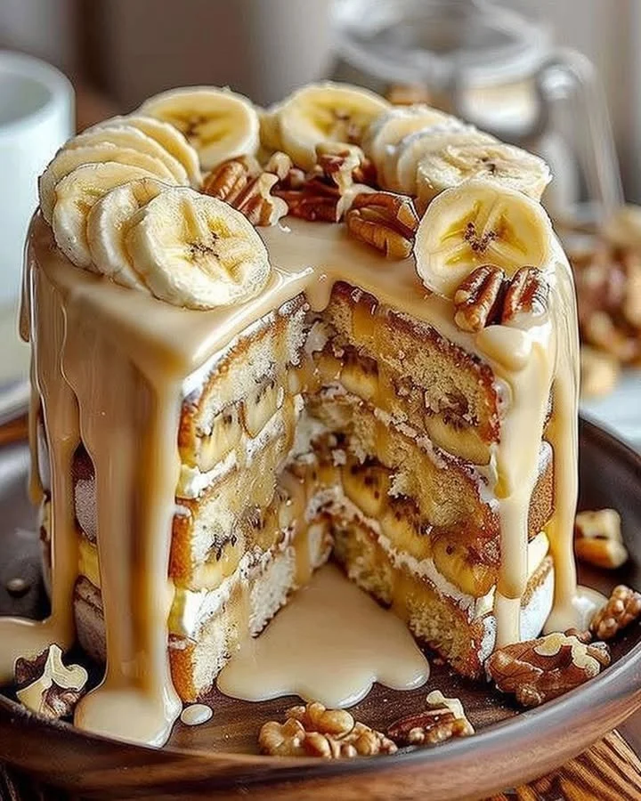 Dreamy Banana Walnut Cake