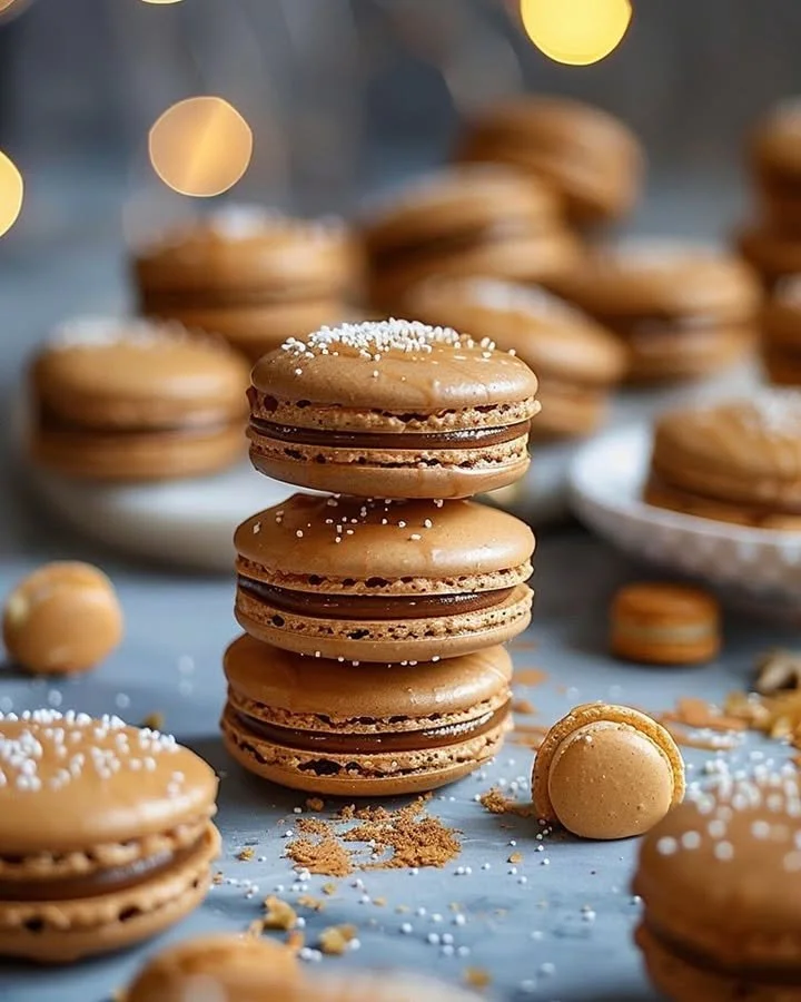 Festive Gingerbread Macarons with Spiced Caramel