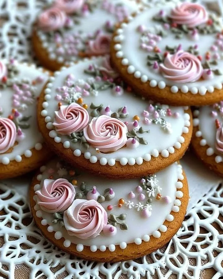 Floral Iced Gingerbread Cookies