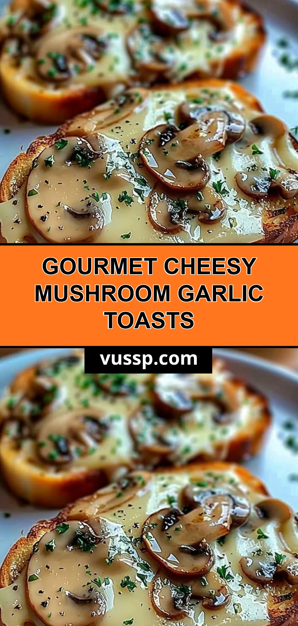 Gourmet Cheesy Mushroom Garlic Toasts