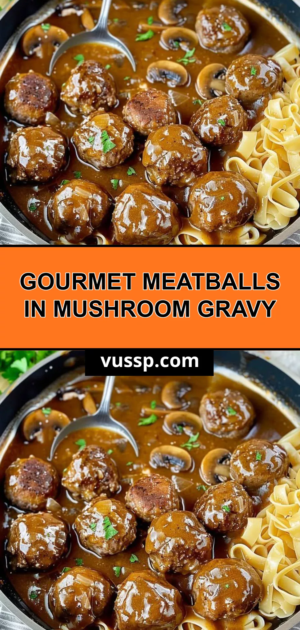Gourmet Meatballs in Mushroom Gravy