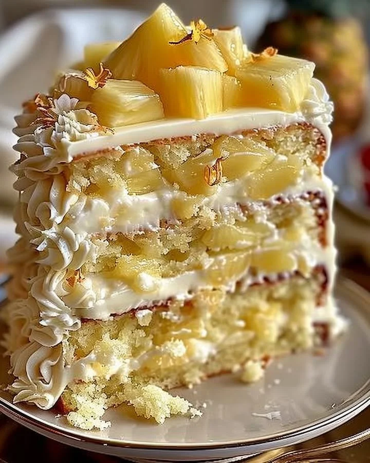 Heavenly Pineapple White Chocolate Cake