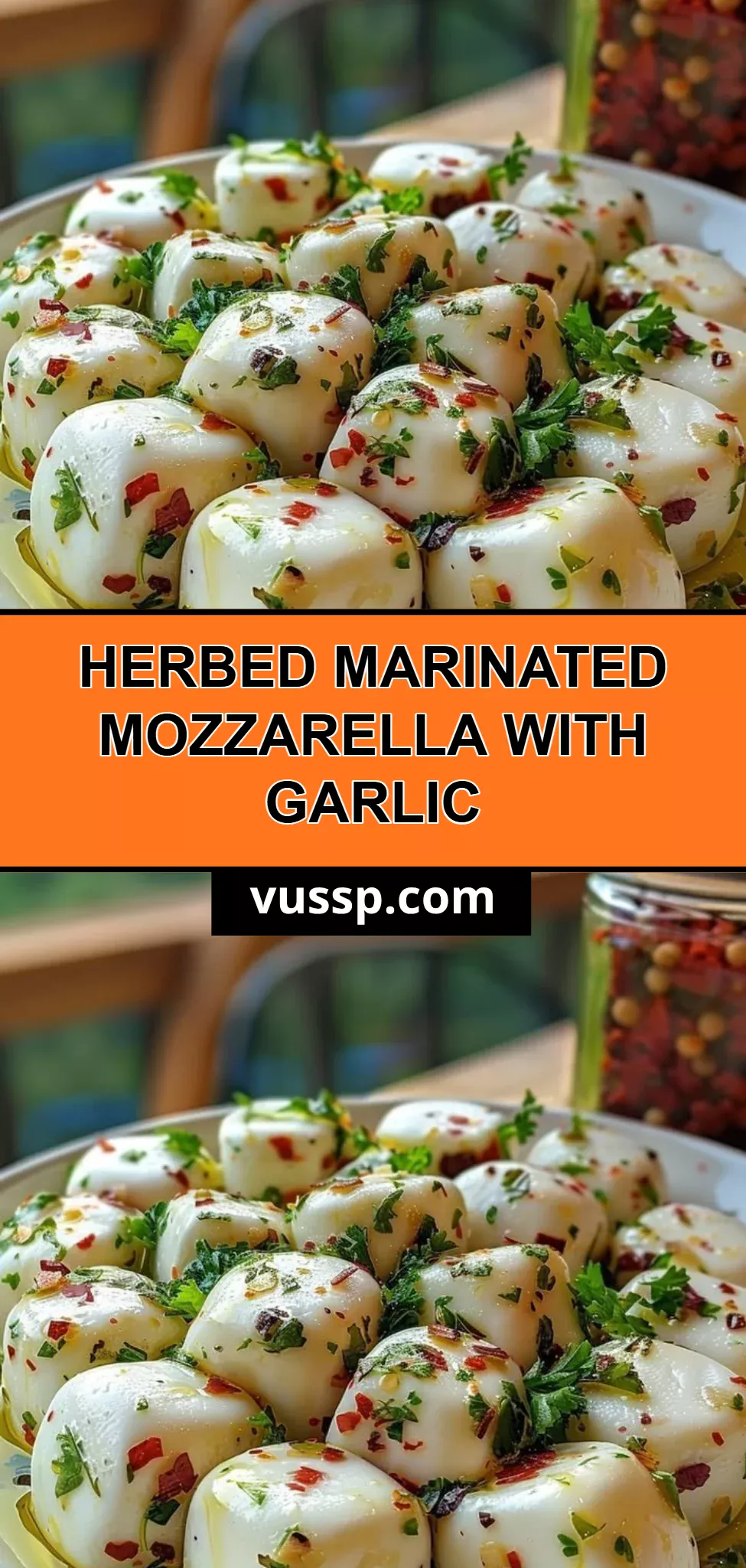 Herbed Marinated Mozzarella with Garlic