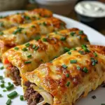 Keto Philly Cheesesteak Roll-Ups filled with cheese and peppers