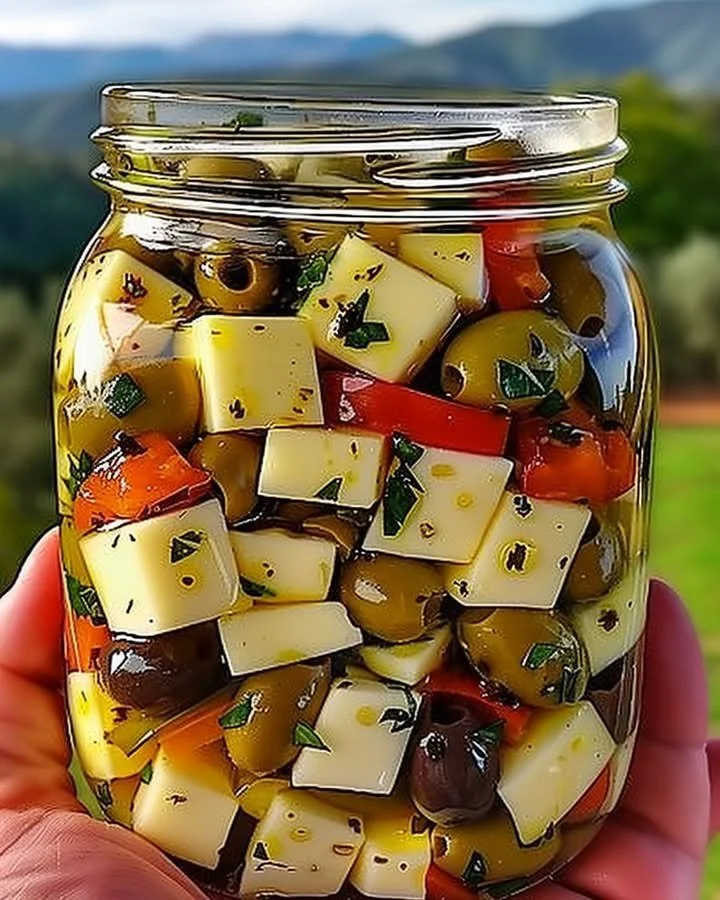 Marinated Cheese with Olives