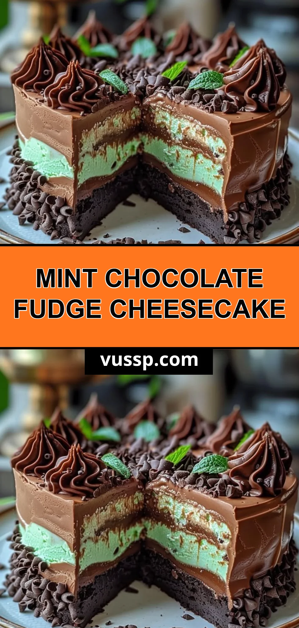 Mint Chocolate Fudge Cheesecake