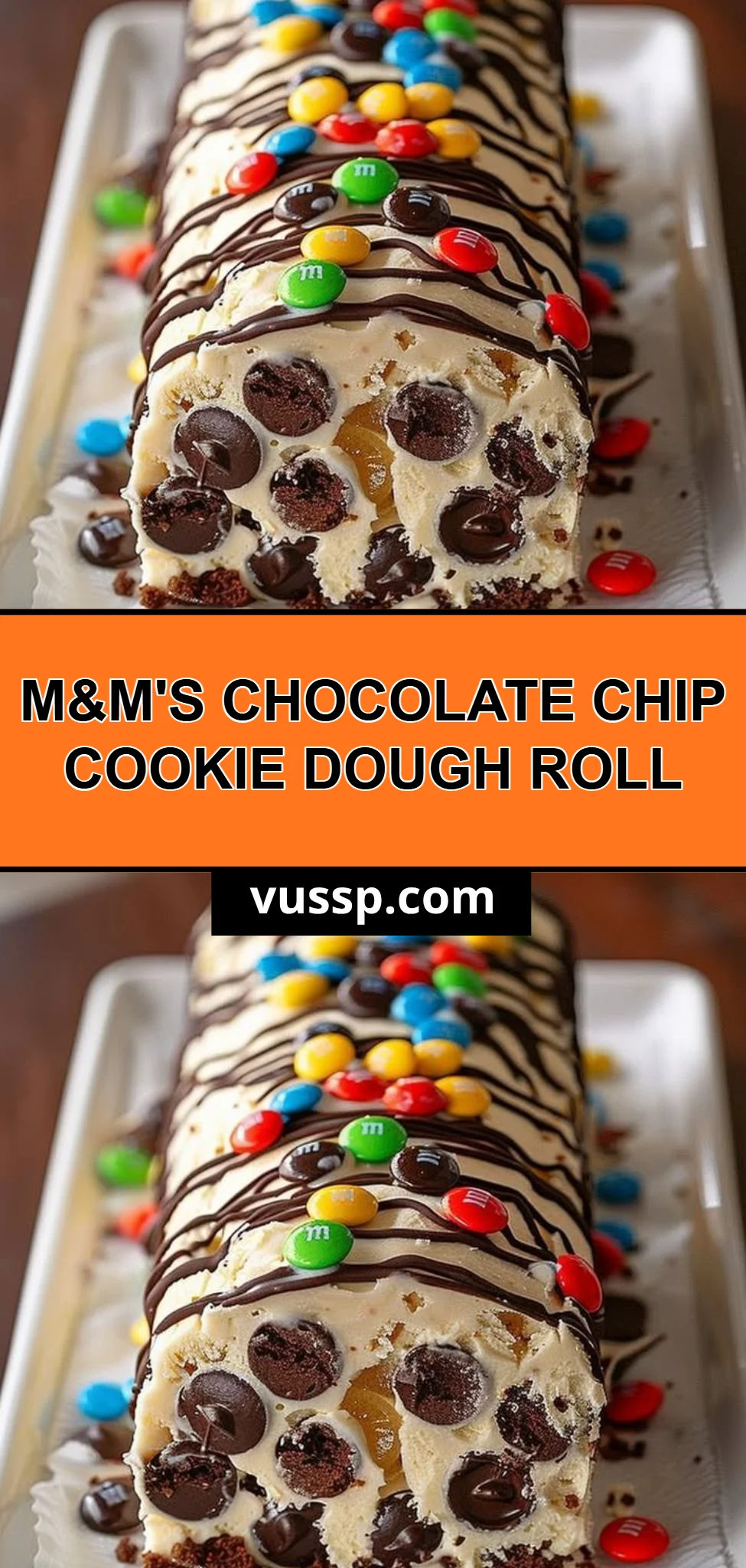 M&M's Chocolate Chip Cookie Dough Roll