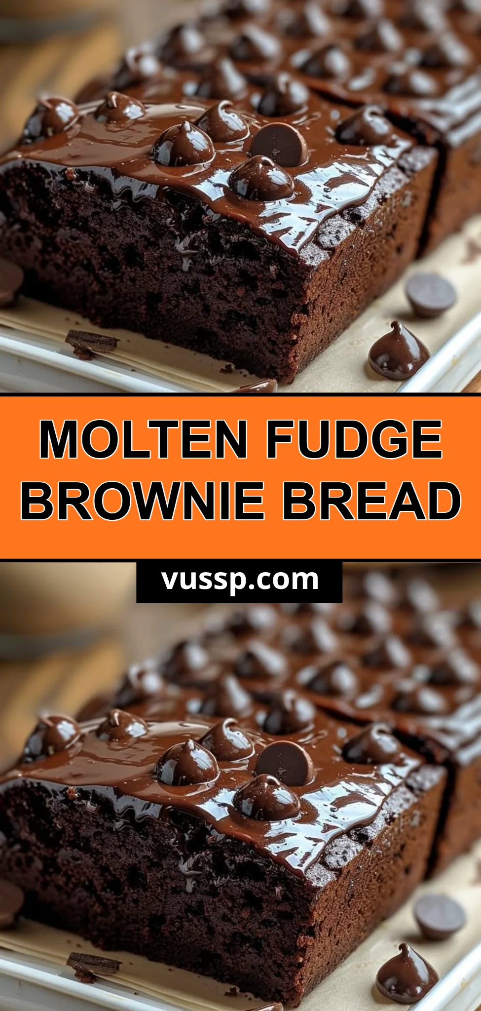 Molten Fudge Brownie Bread