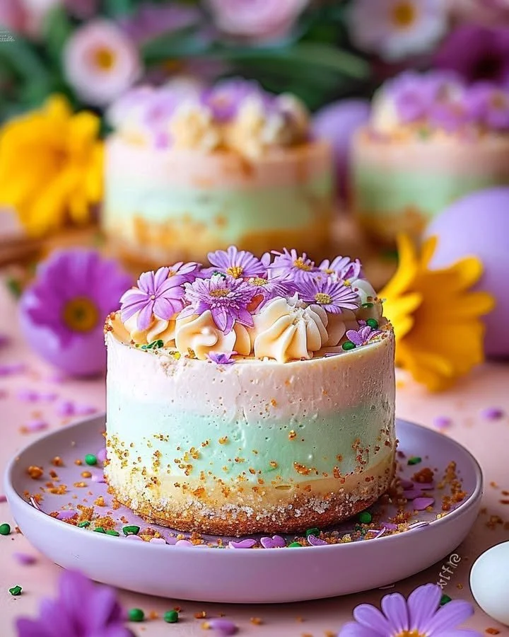 No-Bake Easter Mini Cheesecakes