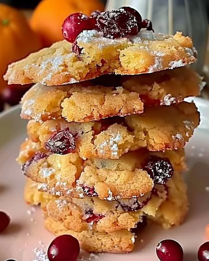 Orange Cranberry Shortbread Cookies