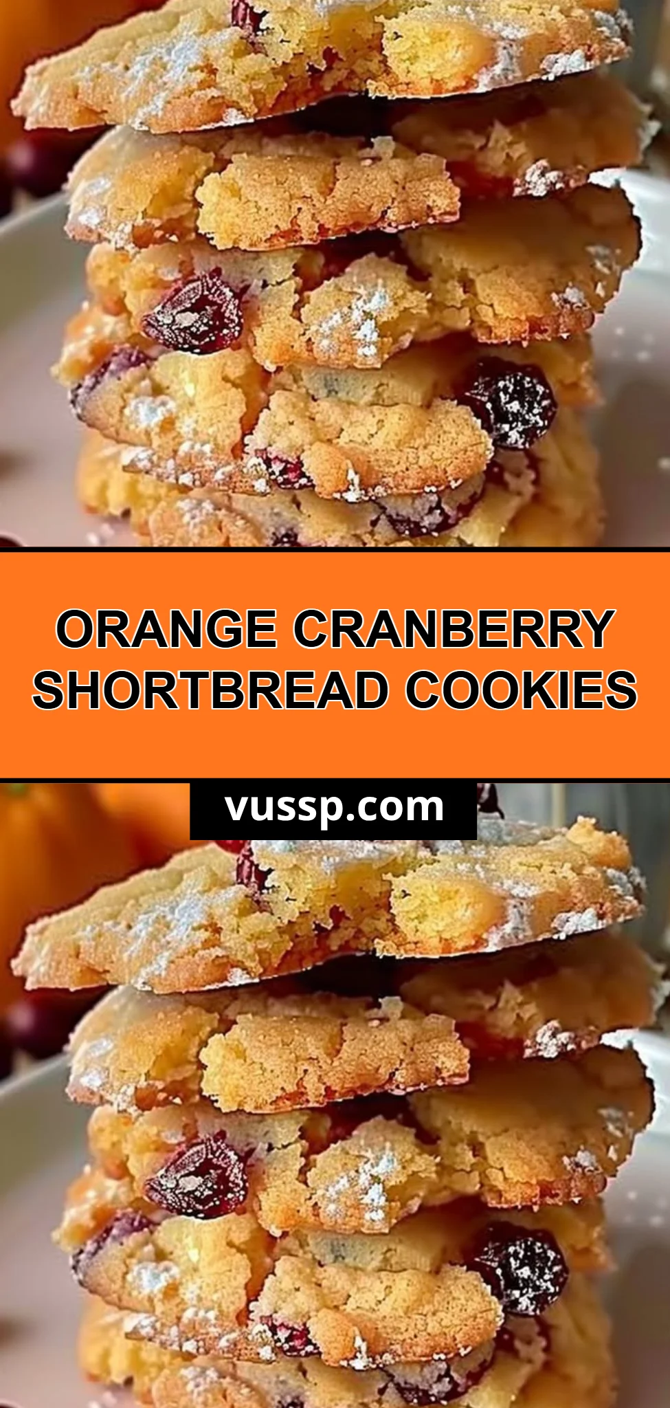 Orange Cranberry Shortbread Cookies