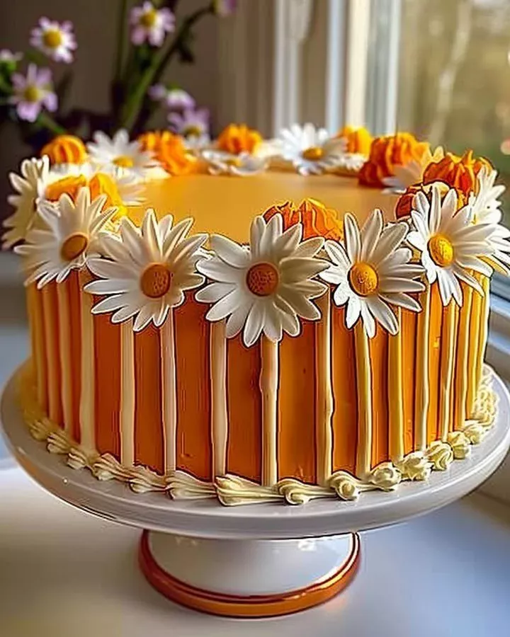 Orange Creamsicle Cake with Daisy