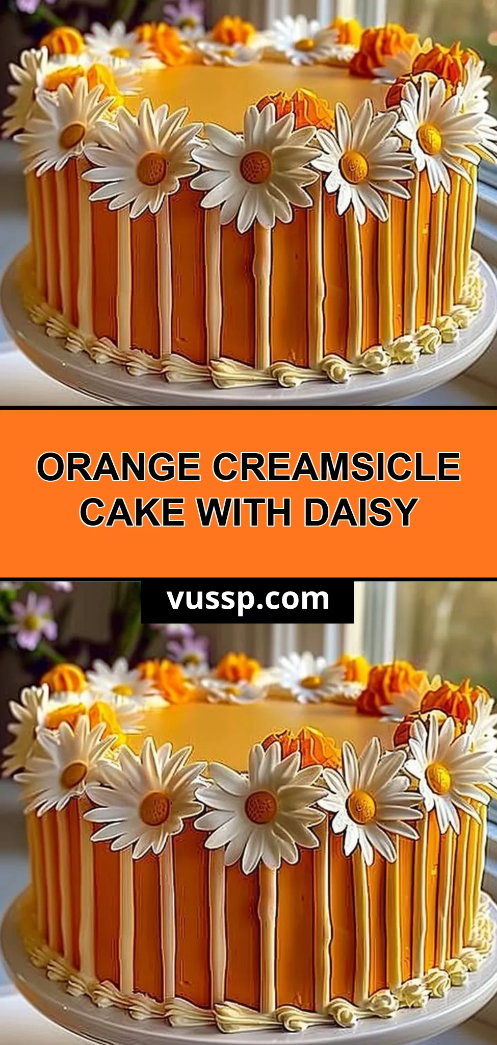 Orange Creamsicle Cake with Daisy