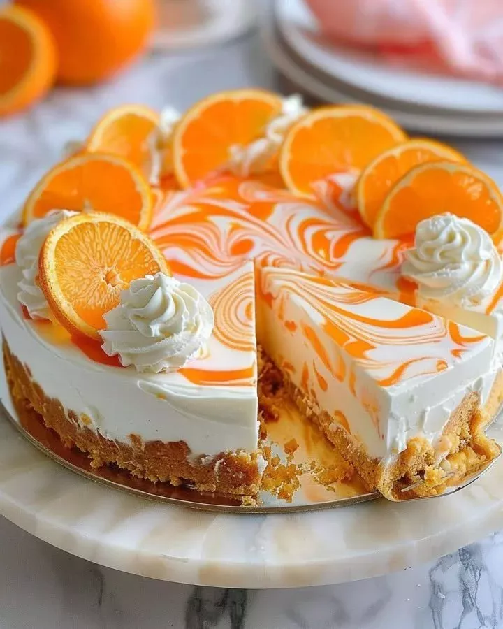 Orange Creamsicle No-Bake Cheesecake