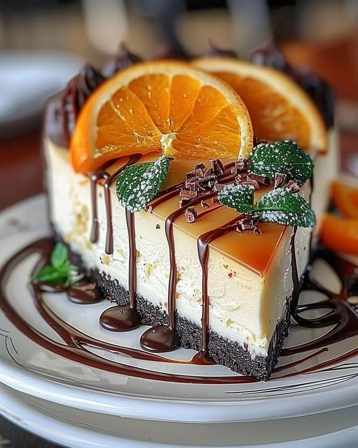 Orange Mascarpone Cheesecake with Chocolate