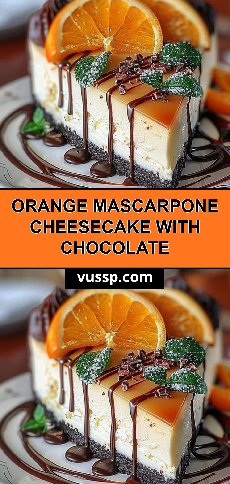 Orange Mascarpone Cheesecake with Chocolate