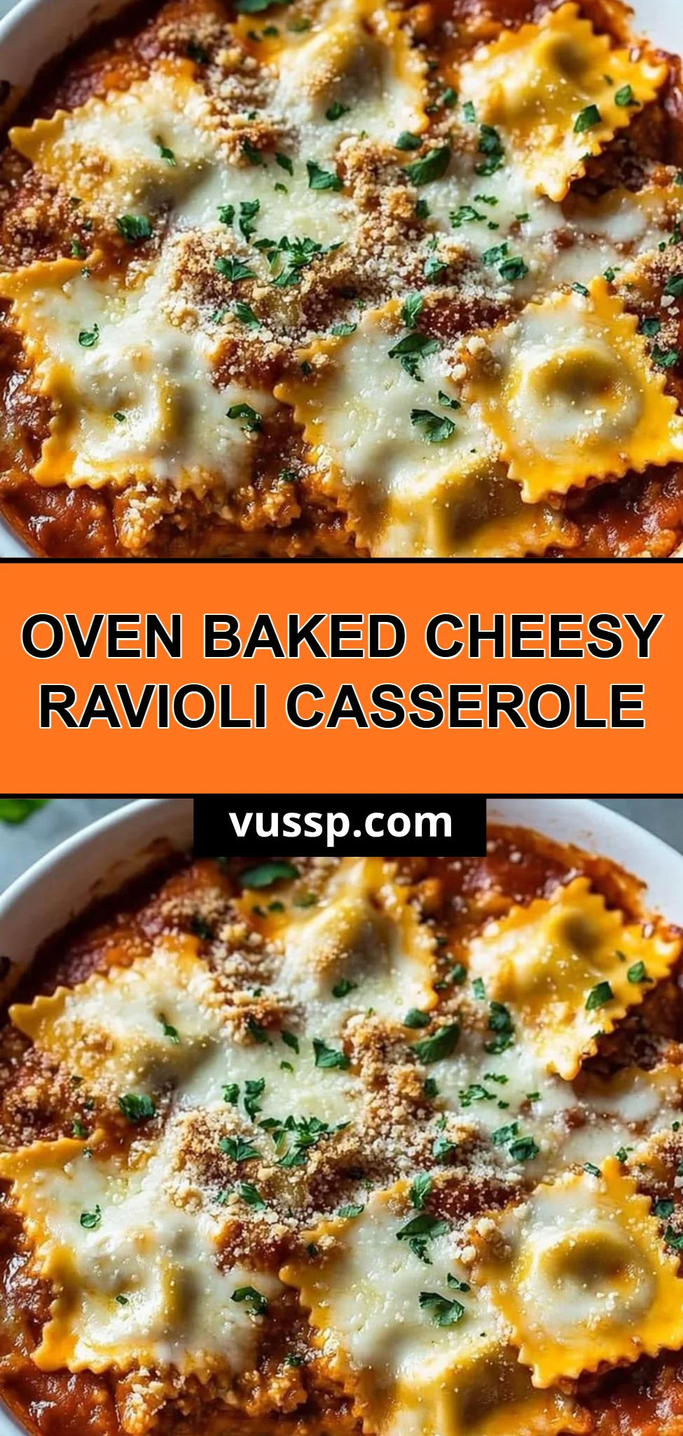Oven Baked Cheesy Ravioli Casserole