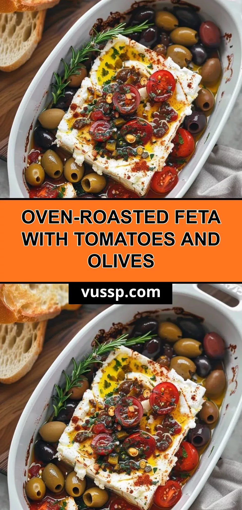 Oven-Roasted Feta with Tomatoes and Olives