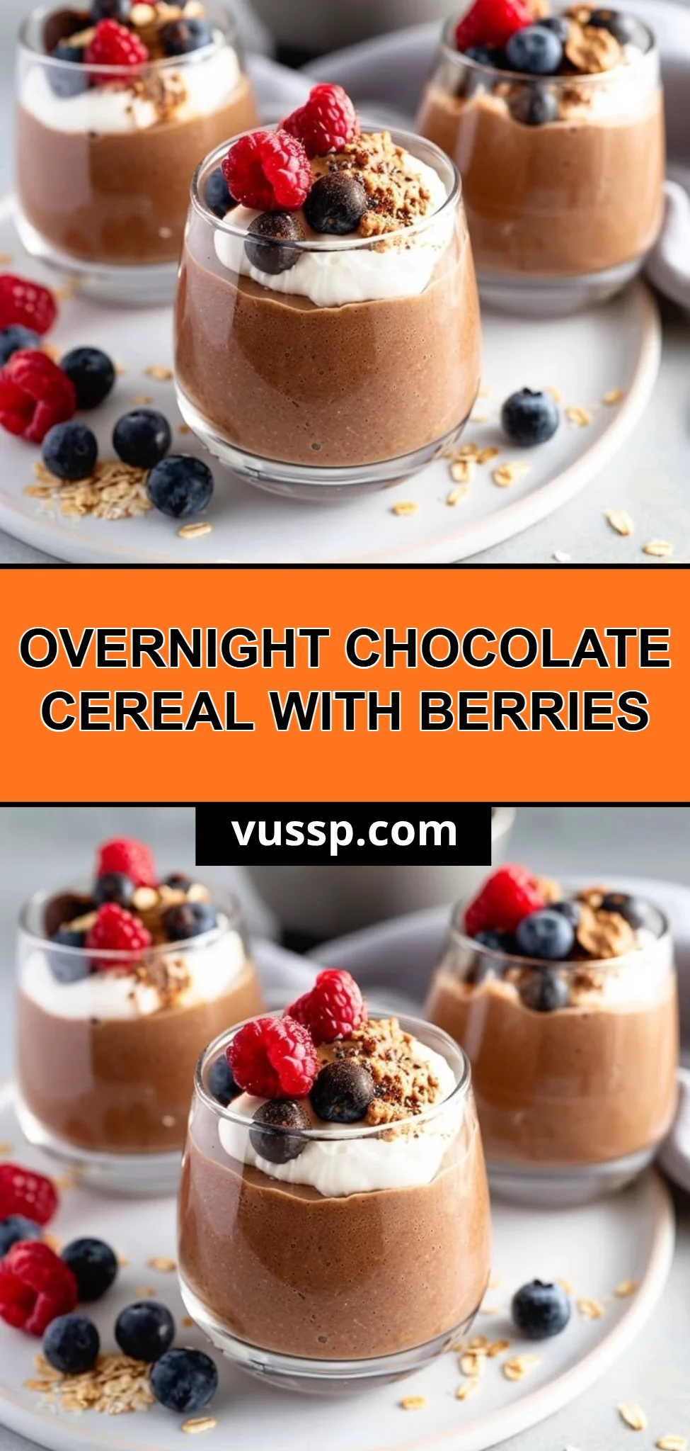Overnight Chocolate Cereal with Berries