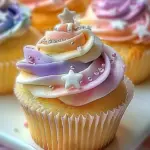 Pastel star cupcakes with smooth buttercream frosting for festive occasions