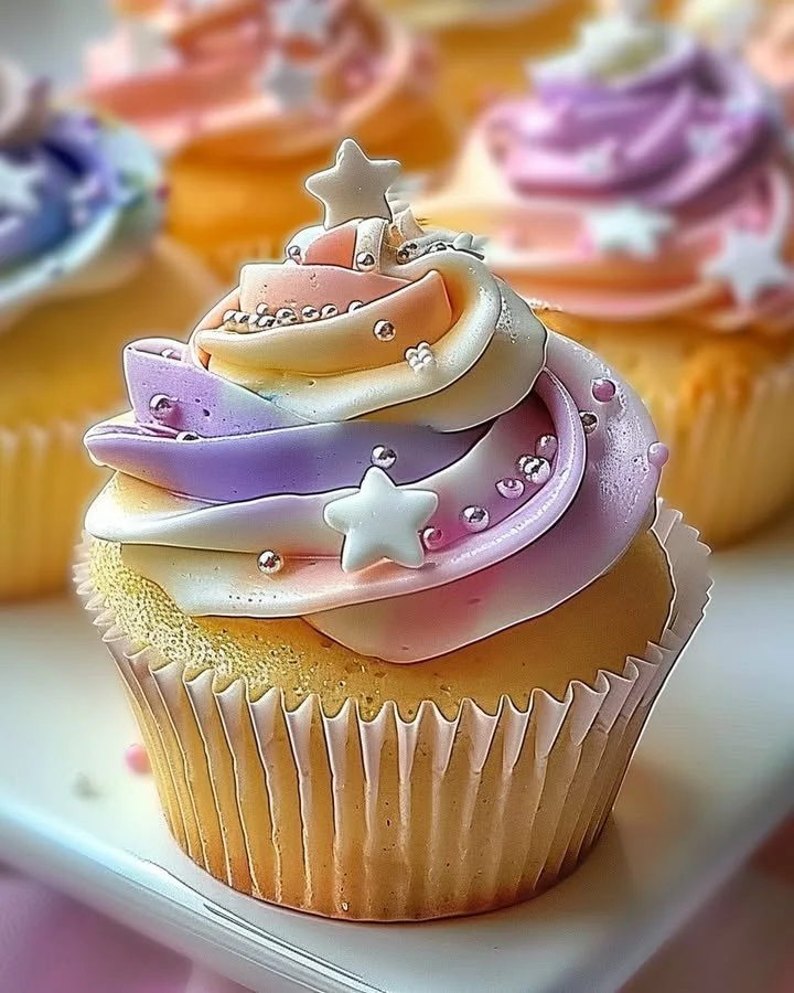 Pastel Star Cupcakes with Buttercream Frosting