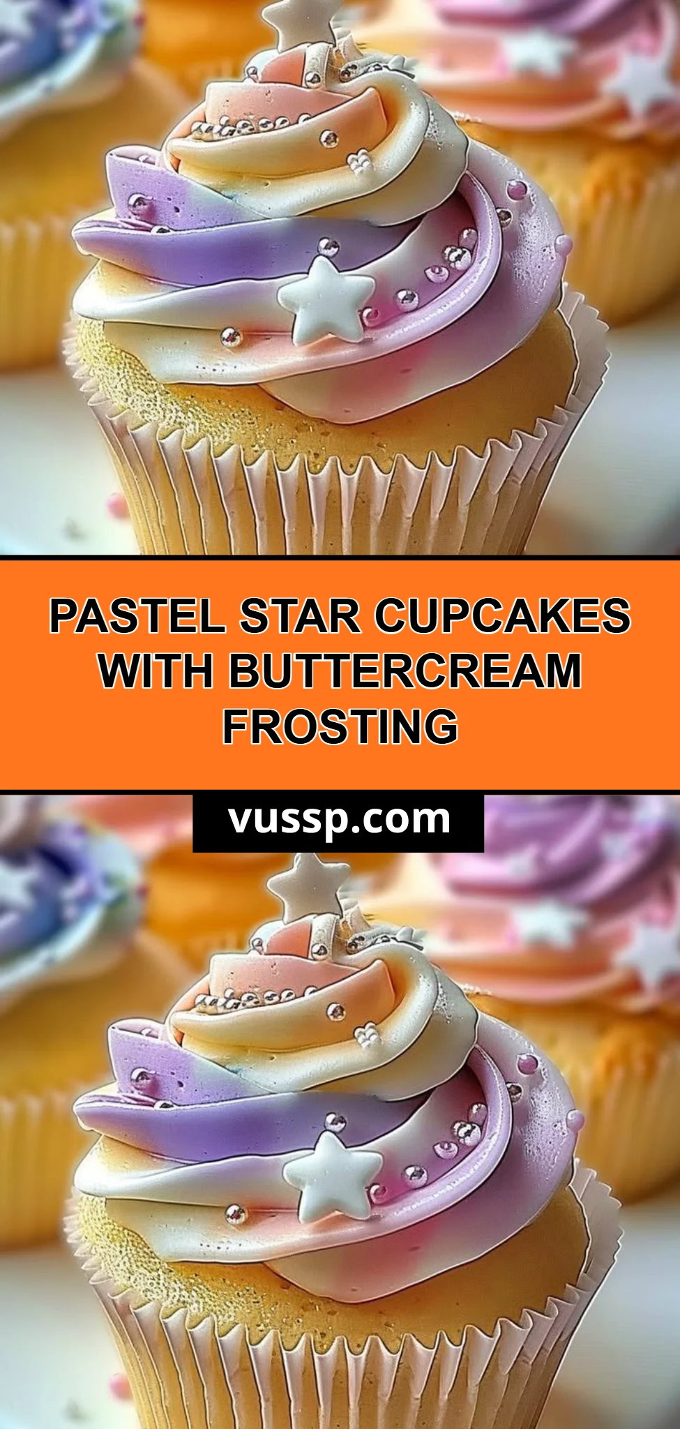 Pastel Star Cupcakes with Buttercream Frosting