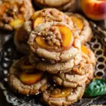 Delicious Peach Cobbler Cookies freshly baked and served on a plate.