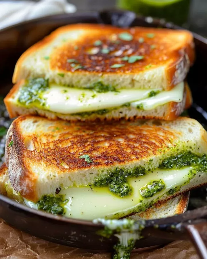 Pesto Grilled Cheese Bliss