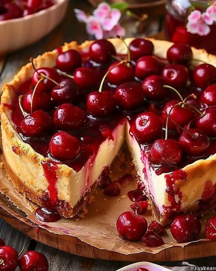 Philly-style Cherry Cheesecake
