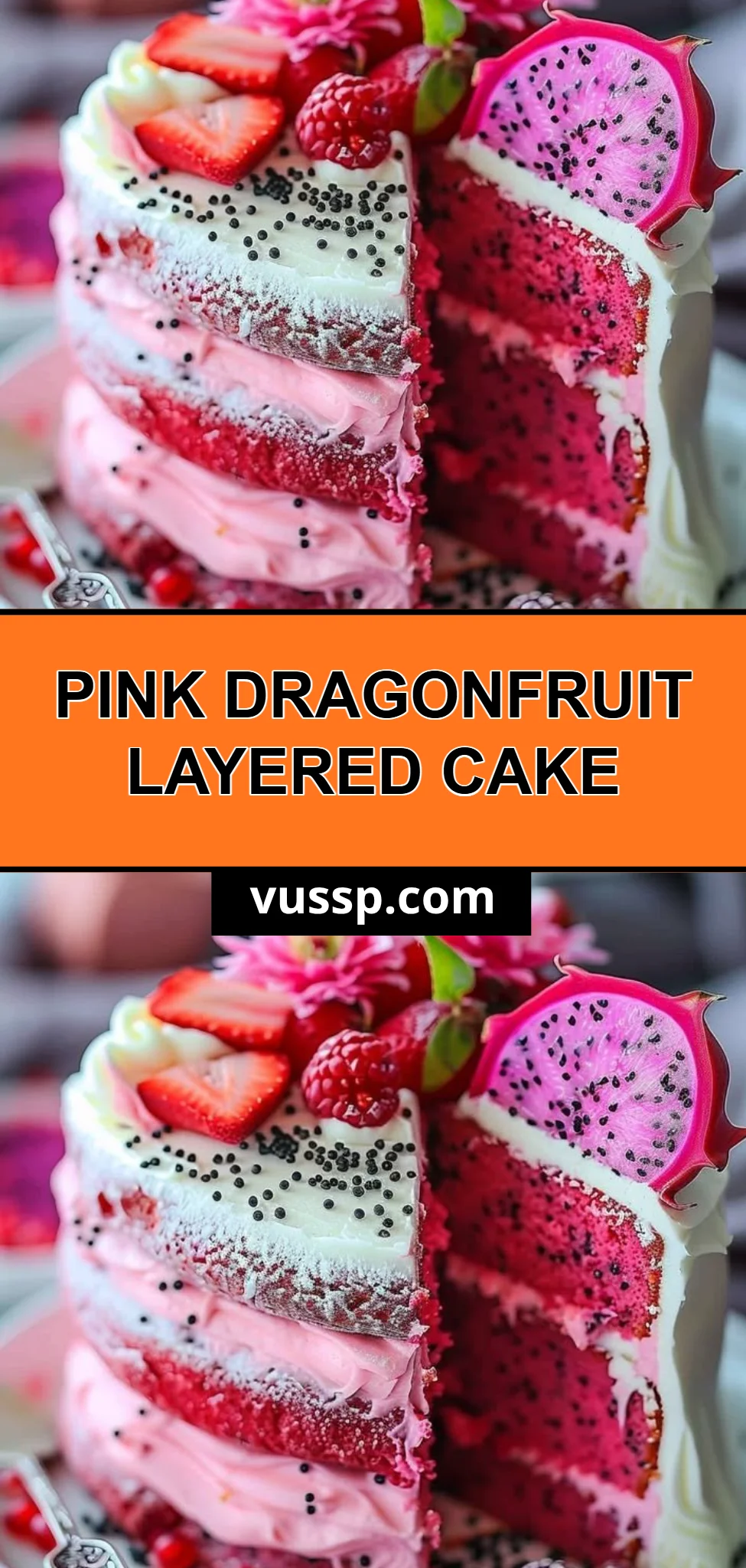 Pink Dragonfruit Layered Cake