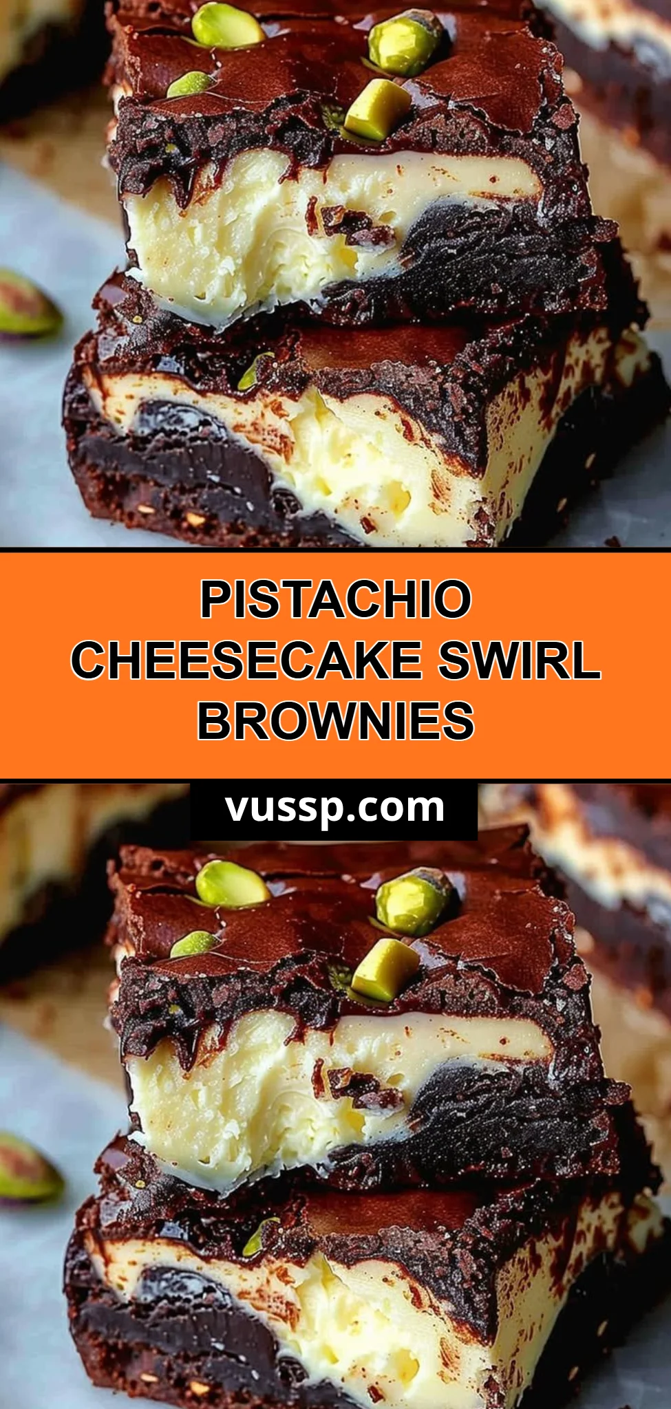 Pistachio Cheesecake Swirl Brownies