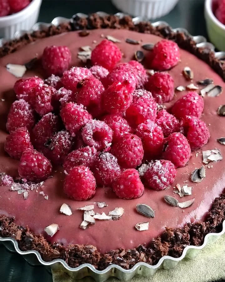 Plant-Based Raspberry Cocoa Tart