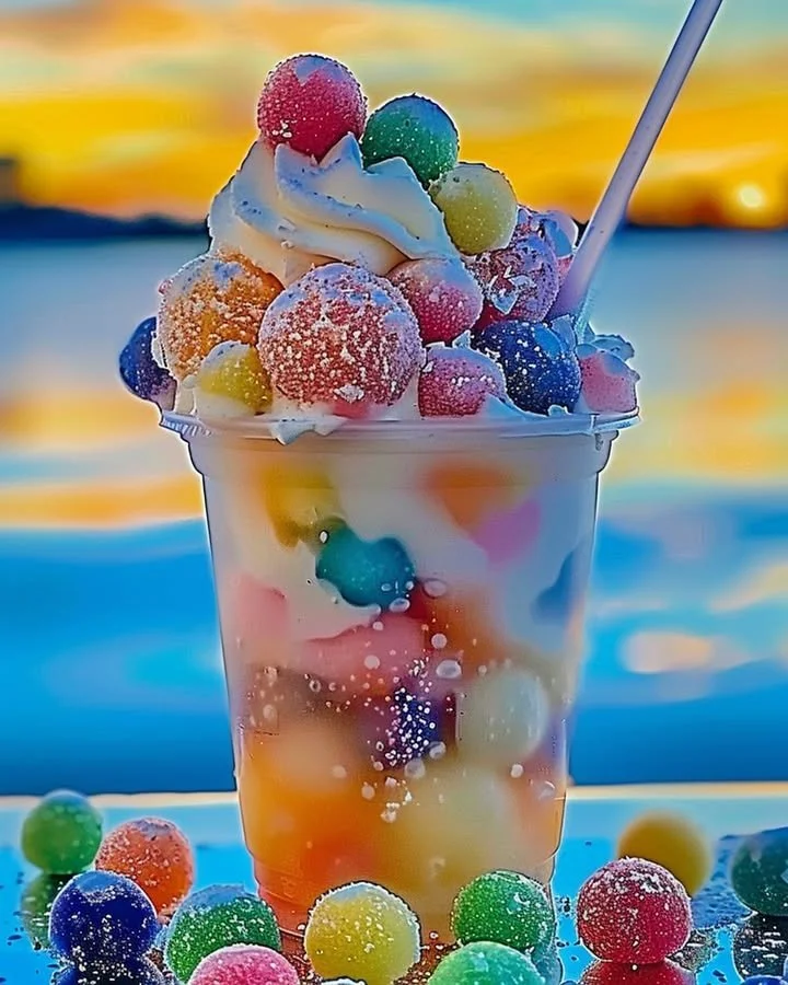 Rainbow Sherbet Soda Float