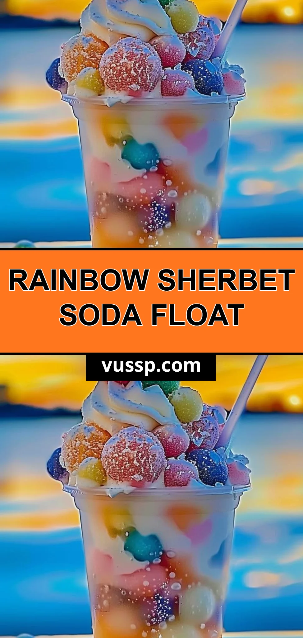 Rainbow Sherbet Soda Float