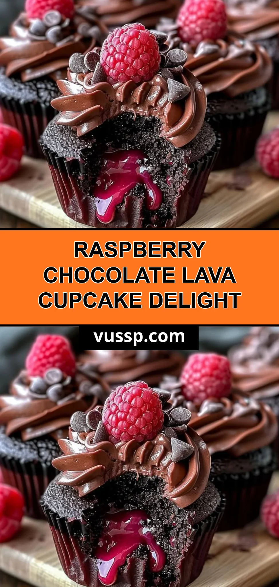 Raspberry Chocolate Lava Cupcake Delight