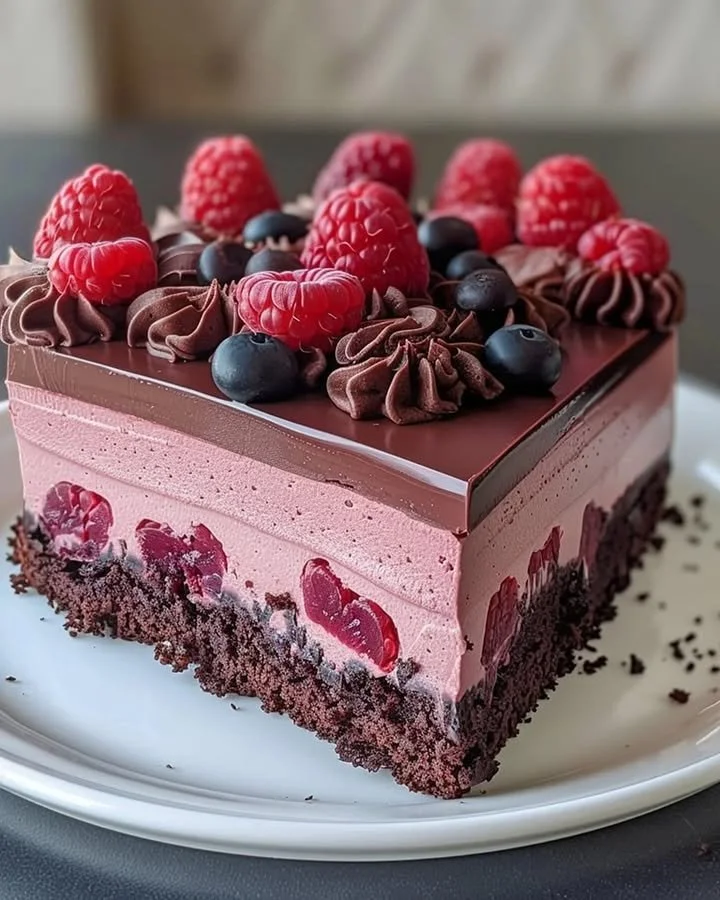 Raspberry Chocolate Mousse Cake