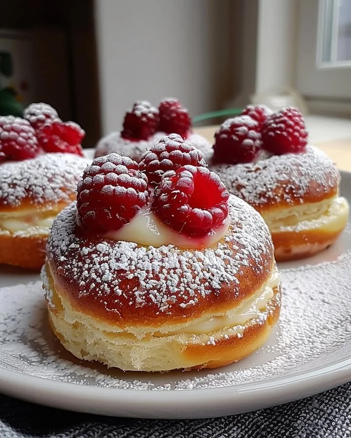 Raspberry Cream Custard Buns