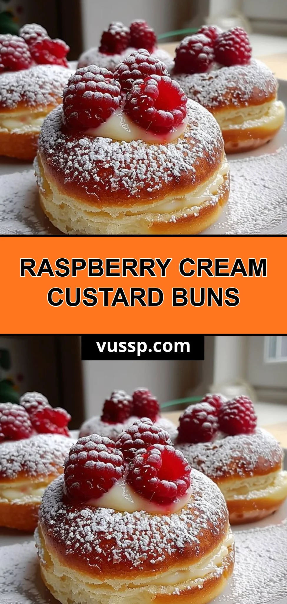 Raspberry Cream Custard Buns
