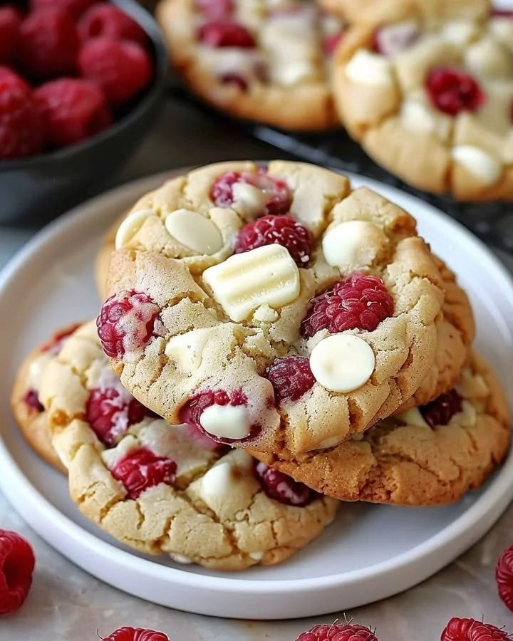 Raspberry White Chocolate Cookies Recipe