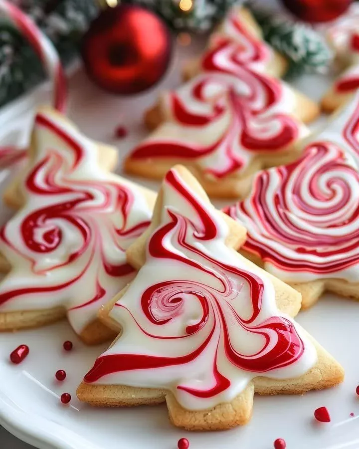 Red and White Peppermint Swirl Cookies