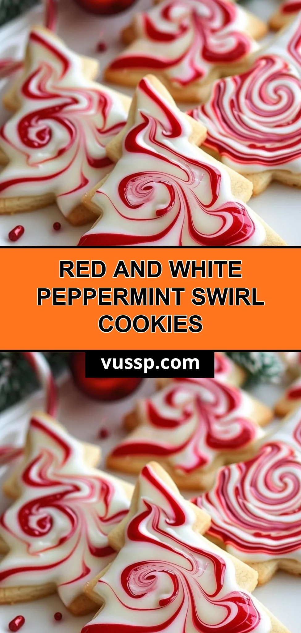 Red and White Peppermint Swirl Cookies