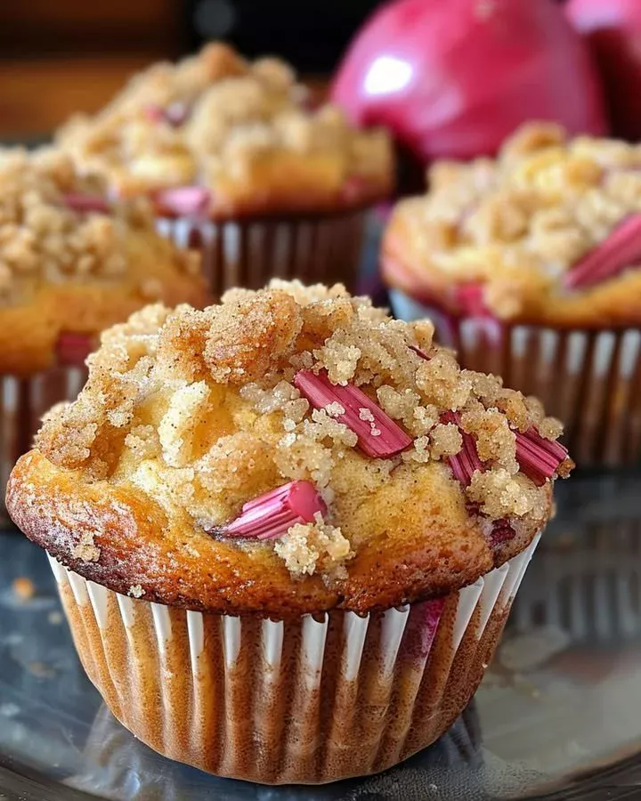 Rhubarb Muffins with Cinnamon Sugar