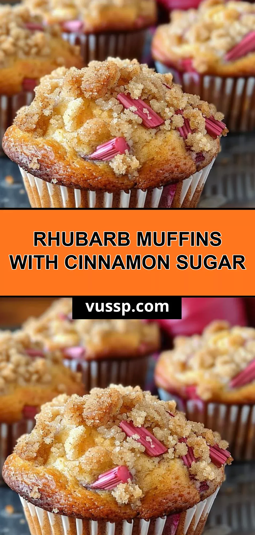 Rhubarb Muffins with Cinnamon Sugar