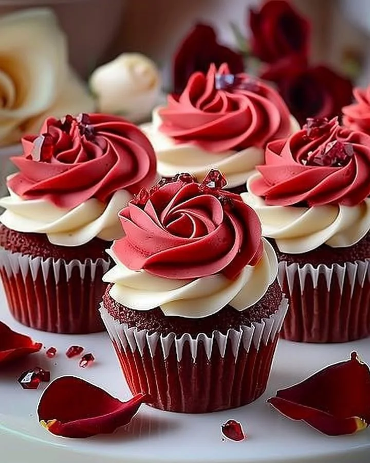 Rose Velvet Cupcakes