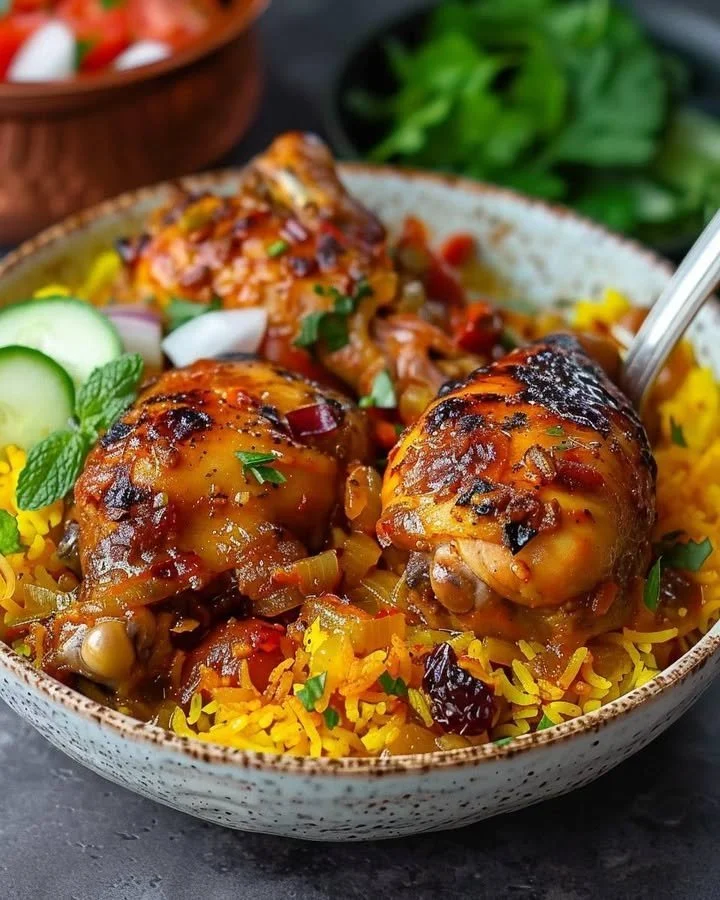 Saffron-Spiced Chicken with Barberry Rice
