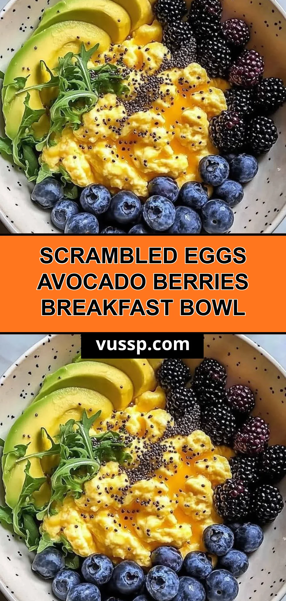 Scrambled Eggs Avocado Berries Breakfast Bowl