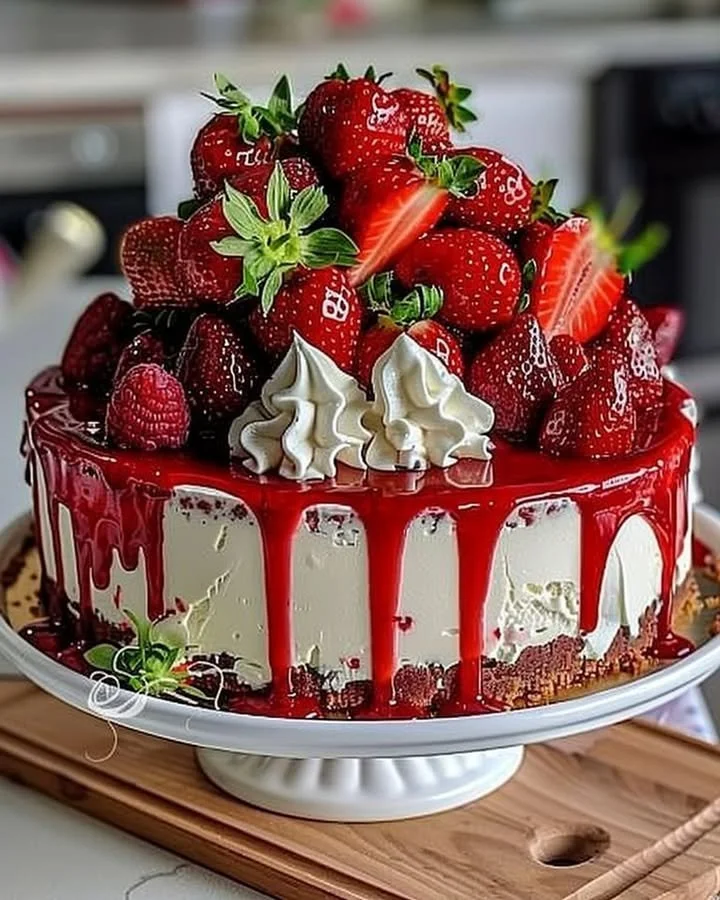 Silky Strawberry Cheesecake