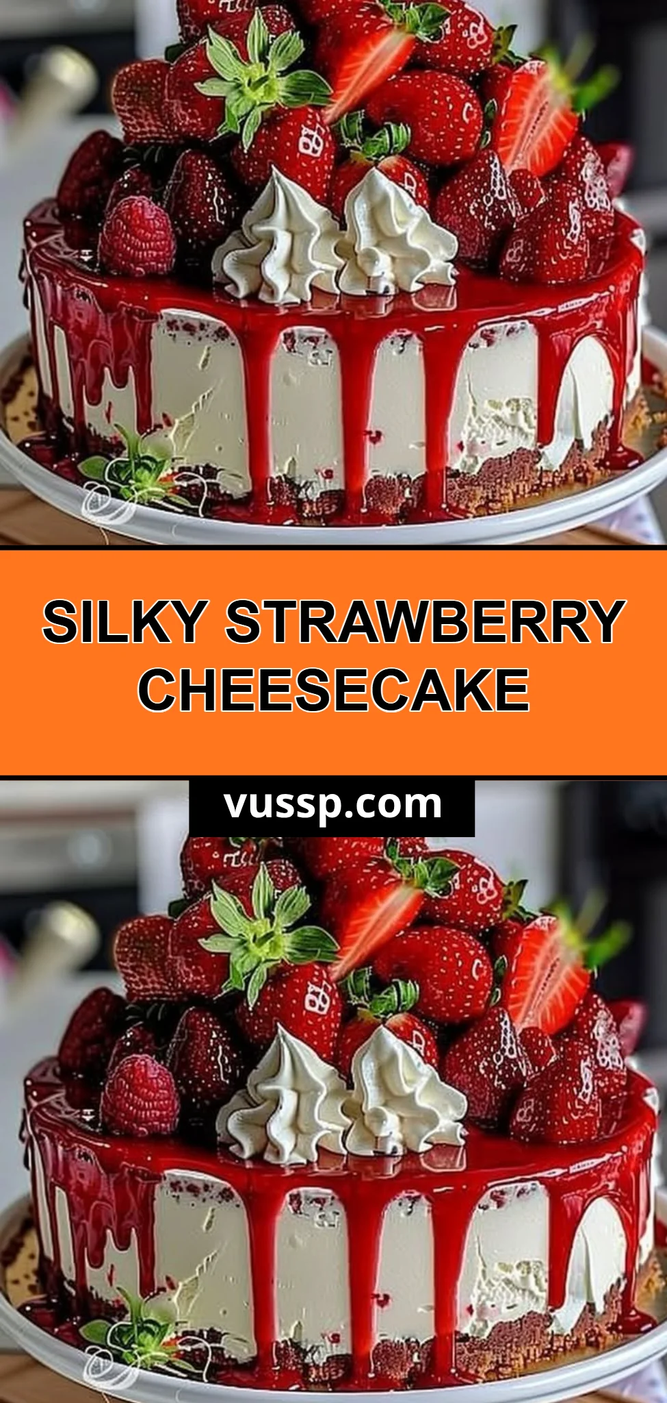 Silky Strawberry Cheesecake