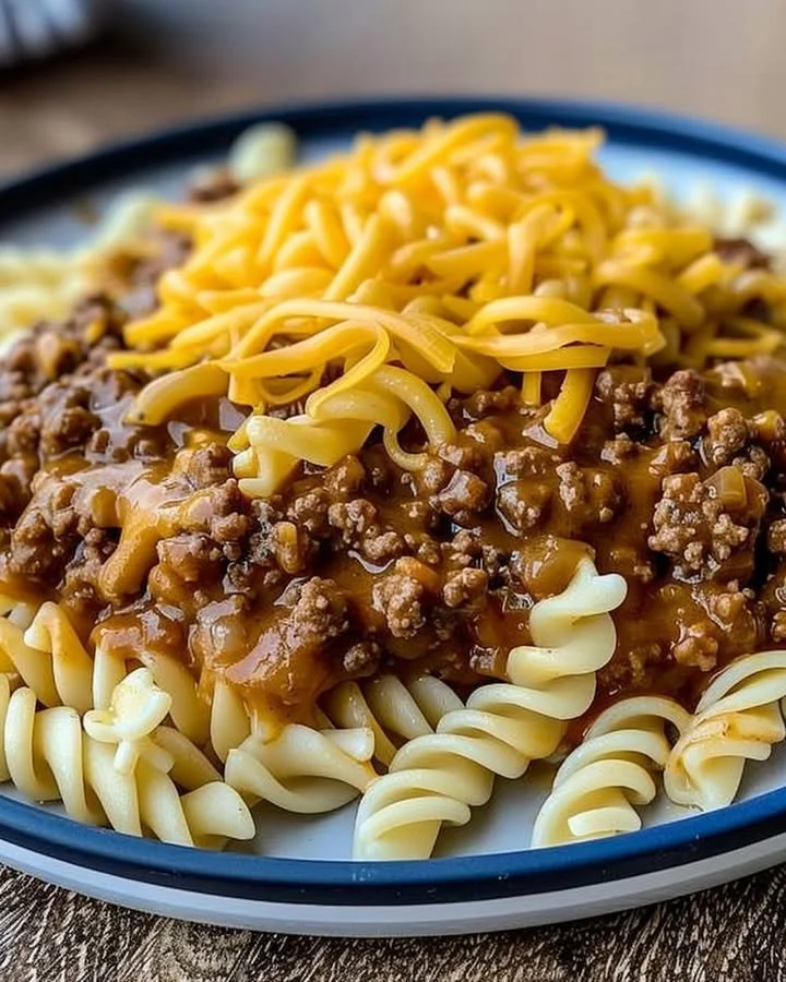 Sloppy Cheeseburger Pasta Bake